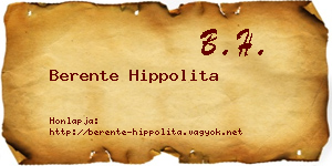 Berente Hippolita névjegykártya